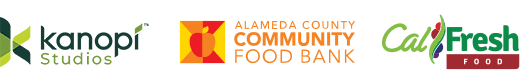 3Logos_new4 Kanopi Studios, Alameda County Community Food Bank, and Cal Fresh logos